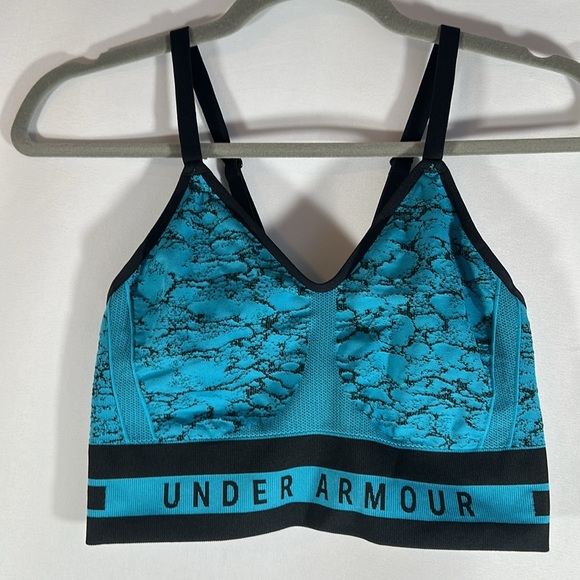 Under Armour Blue & Black Compression Sports Bra - Picture 1 of 5